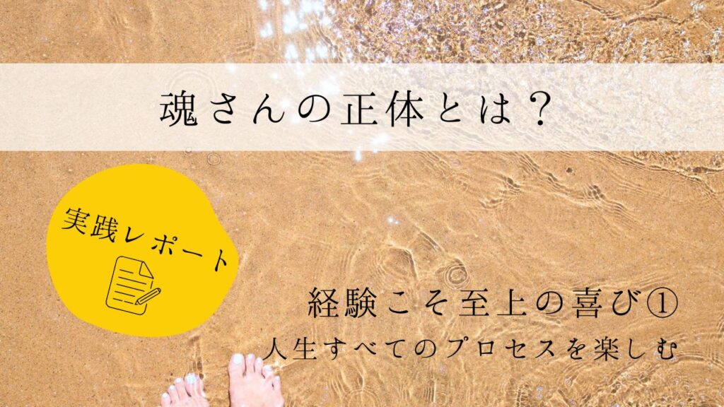 魂さんの正体とは？　実践レポート１　経験こそ至上の喜び