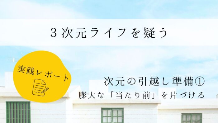 ３次元ライフを疑う　実践レポート１　次元の引越し準備