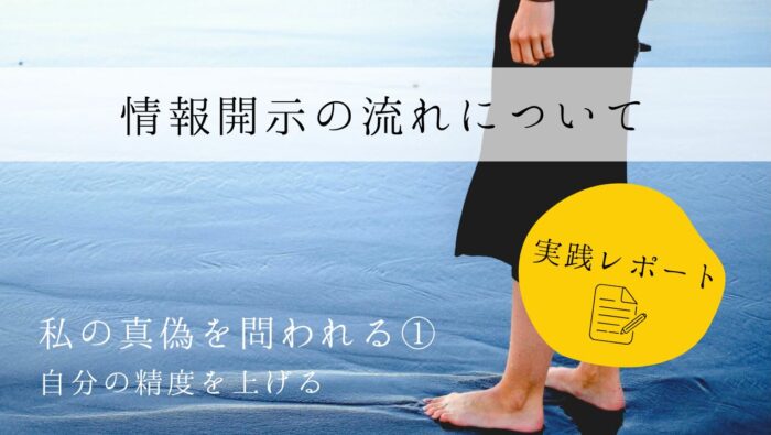 情報開示の流れについて　実践レポート１　私の真偽を問われる