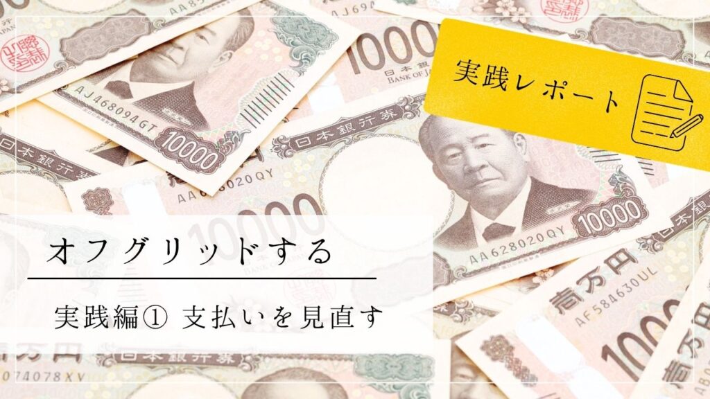 オフグリッドする実践編１　支払いを見直す　実践レポート